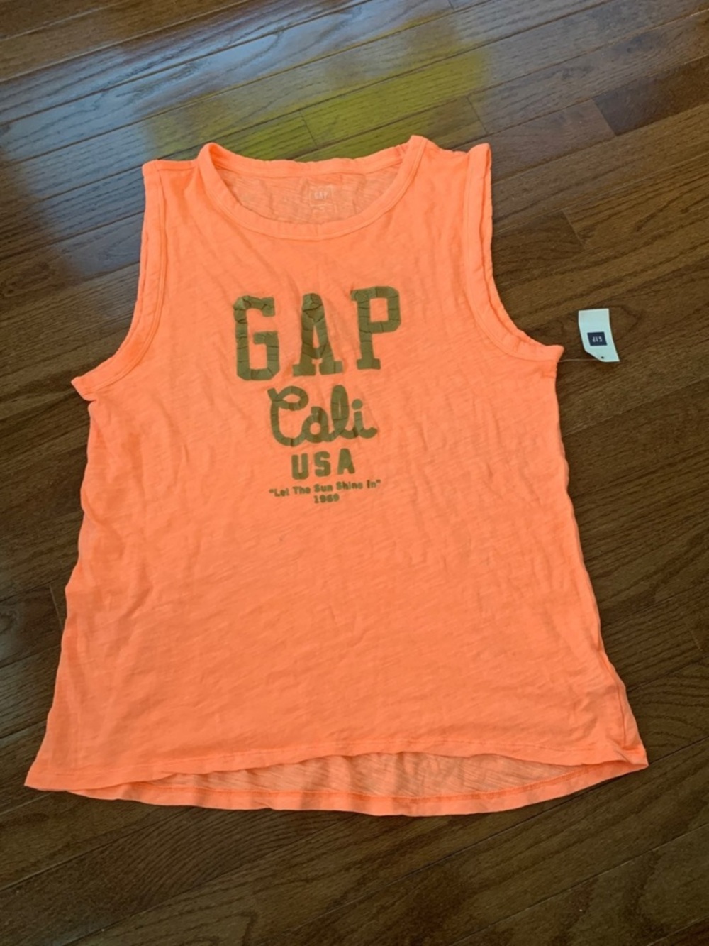 GAP Neon Orange Cali USA Graphic Tank